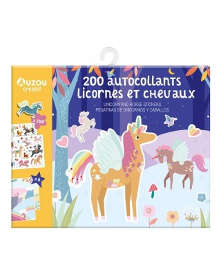 Σετ δραστηριοτήτων με αυτοκόλλητα -200 Stickers - Unicorns and Horses