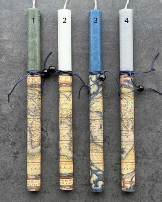 Λαμπάδα με ντεκουπάζ χάρτης Νο4