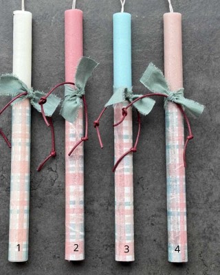 Λαμπάδα με ντεκουπάζ καρό Νο4