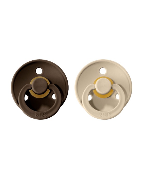 Πιπίλες BIBS 2pack 0-6 μηνών - Dark Brown/Cloud