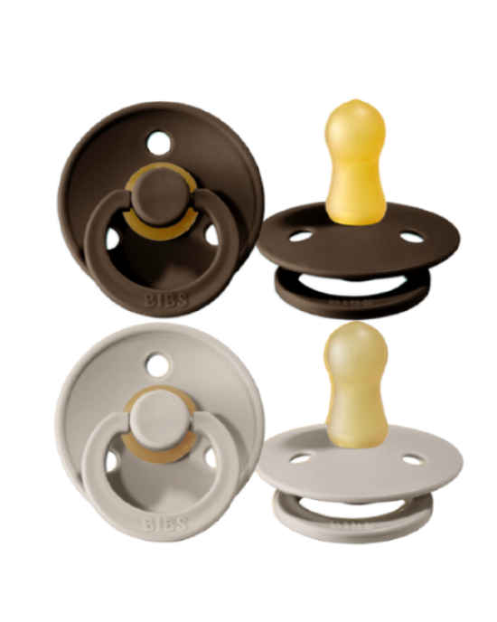 Πιπίλες BIBS 2pack 0-6 μηνών - Dark Brown/Cloud