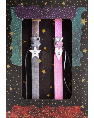 Λαμπάδα Πορσελάνινο στολίδι για δύο - Αστέρι & Καρδιά