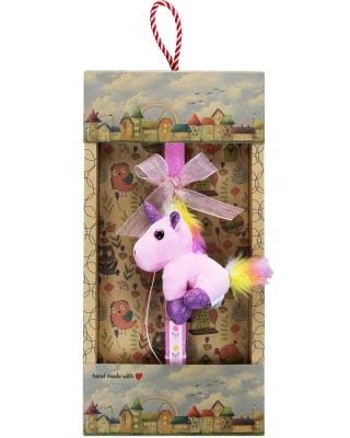 Λαμπάδα Μπρελόκ μονόκερος - Ροζ