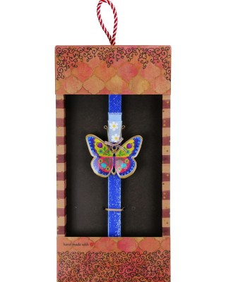 Λαμπάδα Πεταλούδα φλοράλ - Μπλε