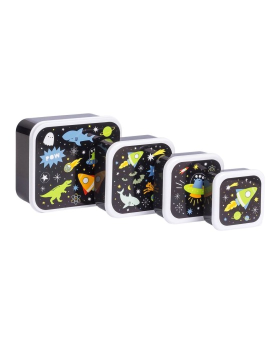 Σετ 4 δοχεία φαγητού Lunch & Snack Box Galaxy- A little lovely company