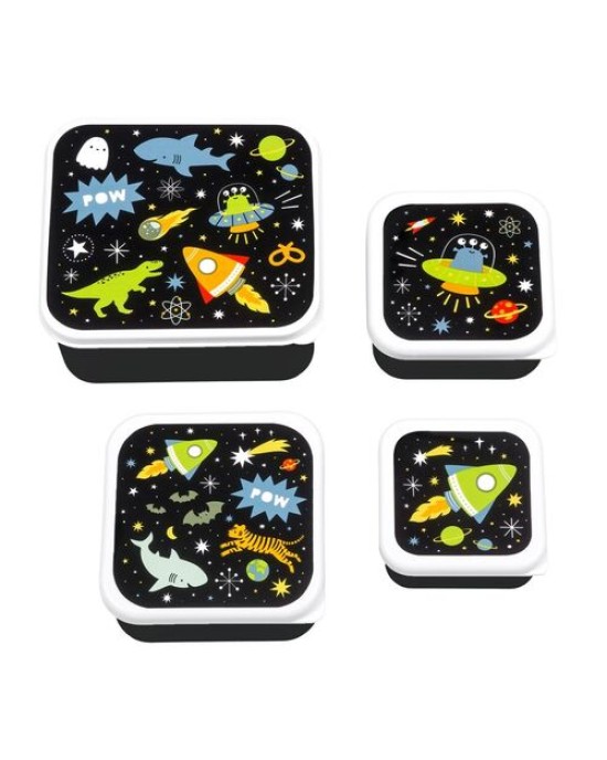Σετ 4 δοχεία φαγητού Lunch & Snack Box Galaxy- A little lovely company