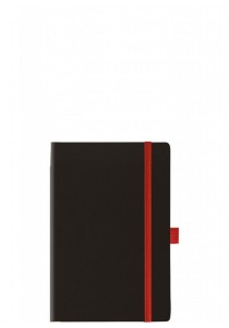 Σημειωματάριο -Ivory Notes Matra Μαύρο με  κόκκινο λάστιχο