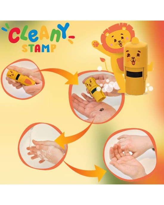 Cleany Stamp Παιδική σφραγίδα & σαπουνάκι -  Λιοντάρι