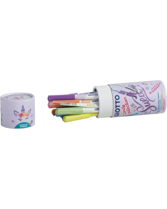 Giotto Μαρκαδόροι Ζωγραφικής Turbo Soft Brush Candy Collection 12τμχ